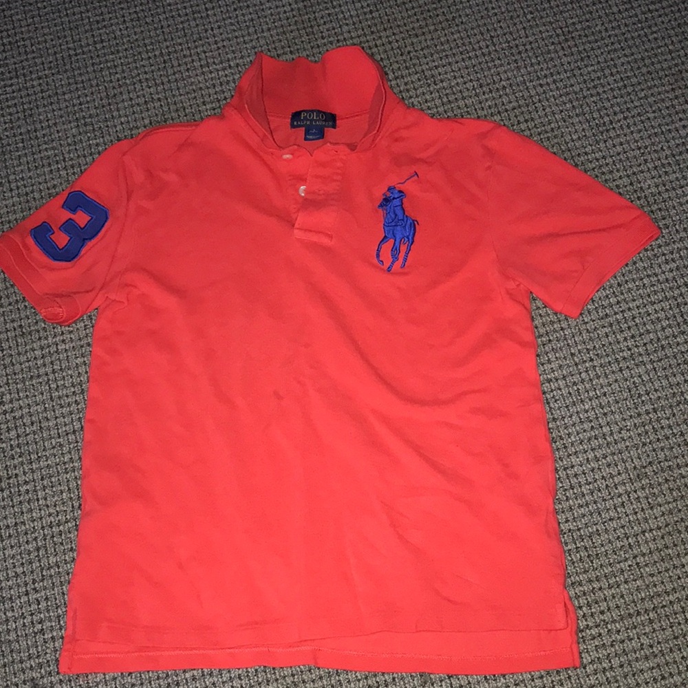 Polo by Ralph Lauren Red Polo with Blue Pony & Sleeve Patch